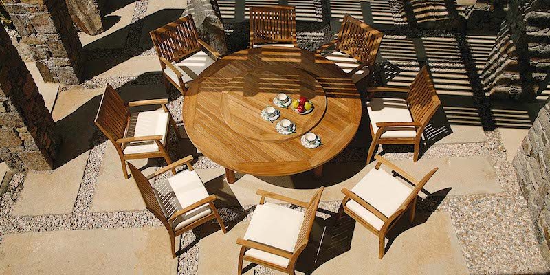 Okrogla vrtna miza Drummond, kolekcija Prehod Premium