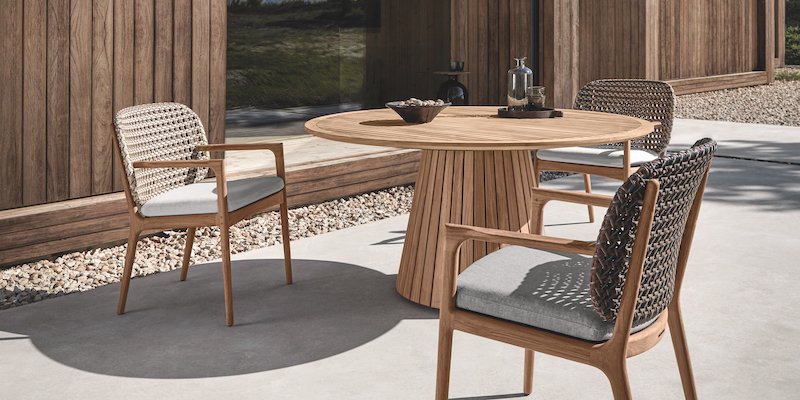 Okrogla vrtna miza Whirl, kolekcija Prehod Exclusive