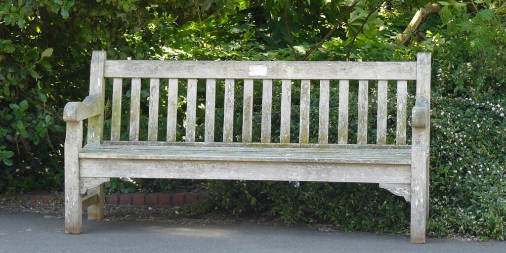 Vrtna klop krasi park več kot 50 let, Prehod