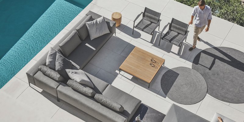 Vrtna modularna sedežna garnitura Grid Lounge, kolekcija Prehod Luxury