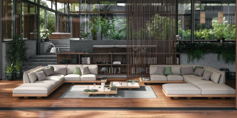 Vrtna sedežna garnitura Mozaix, modularni sestav, kolekcija Luxury